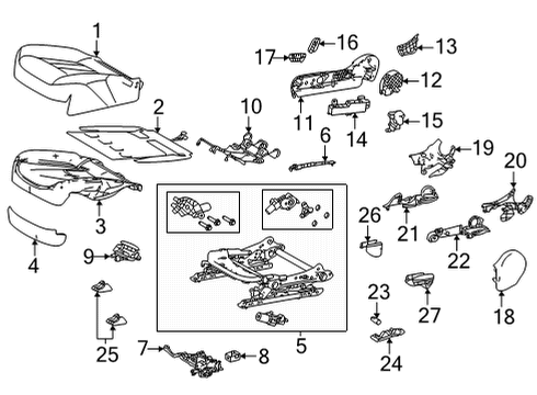 2022 Toyota Mirai Holder, Front Seat Cushion Wire Harness, Passenger Side Diagram for 7181A-11010