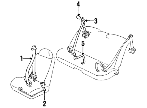 1994 Toyota Celica Buckle, Black, Driver Side Diagram for 73230-20641-C0