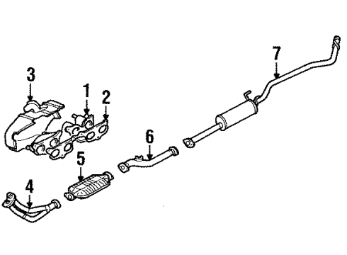 1994 Toyota T100 Catalytic Converter Assembly Diagram for 18450-75040