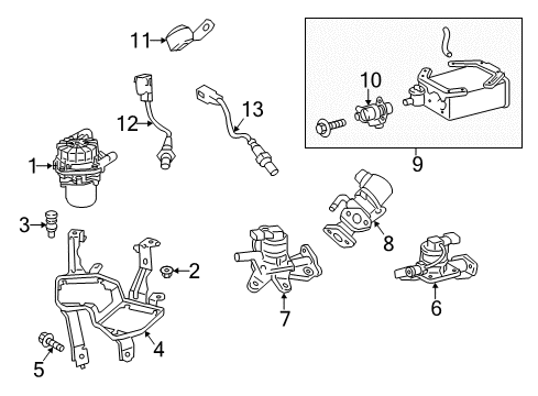 2019 Toyota Tundra Air Fuel Ratio Oxygen Sensor Diagram for 89467-0C070