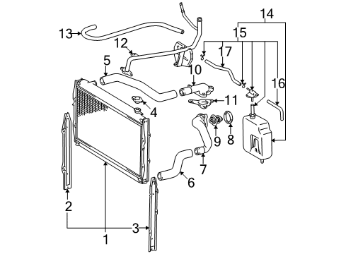 2004 Toyota Tacoma Radiator & Components Diagram 2 - Thumbnail