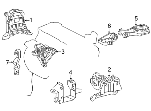 2022 Toyota Corolla Cross ROD, ENGINE MOVING C Diagram for 12364-F2070