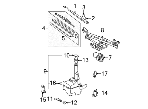 1999 Toyota Sienna Wiper & Washer Components Diagram 2 - Thumbnail