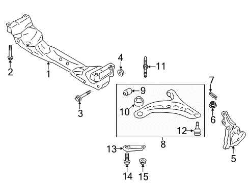 2019 Toyota 86 Suspension Crossmember Upper Bolt Diagram for SU003-05212