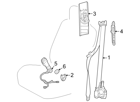 2023 Toyota Prius Seat Belt Diagram 1 - Thumbnail