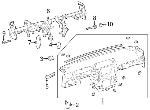 2014 Toyota 4Runner Cluster & Switches, Instrument Panel Diagram 1 - Thumbnail