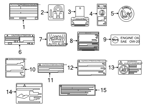 2022 Toyota Tacoma Information Labels Diagram