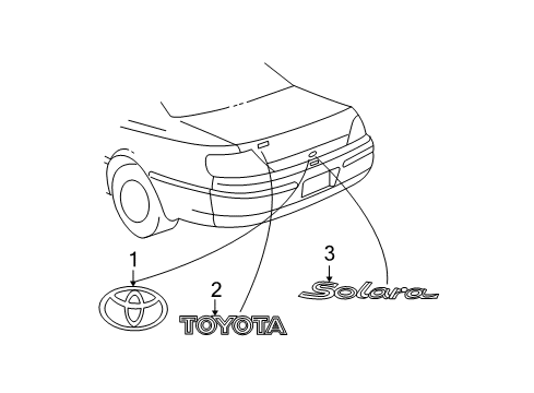 2000 Toyota Solara Exterior Trim - Trunk Lid Diagram