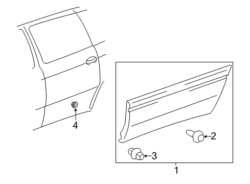 2003 Toyota Sienna Exterior Trim - Side Loading Door Diagram