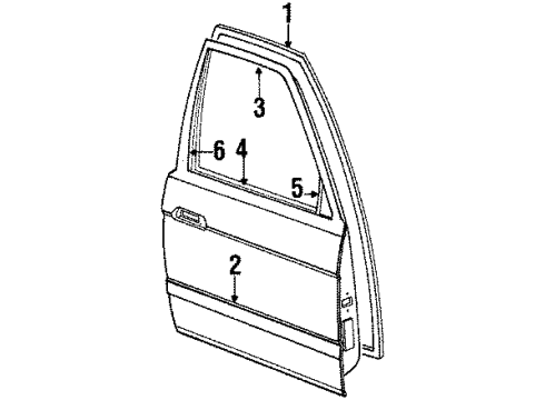 1989 Toyota Corolla Outer Rear View Mirror Sub Assembly, Left Diagram for 87961-1A470