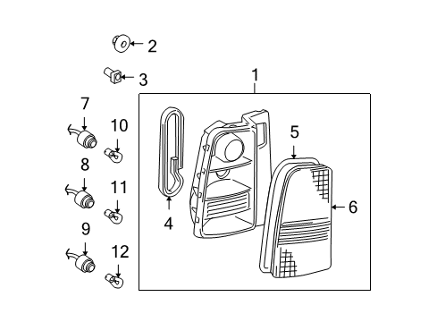 2005 Scion xB Lens, Rear Combination Lamp, LH Diagram for 81567-52350