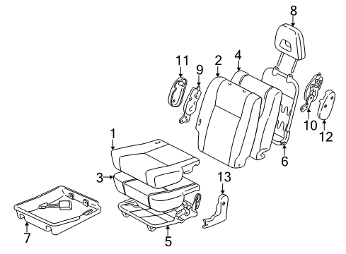 1998 Toyota RAV4 Frame Sub-Assy, Rear Seat Back, RH Diagram for 71017-42020