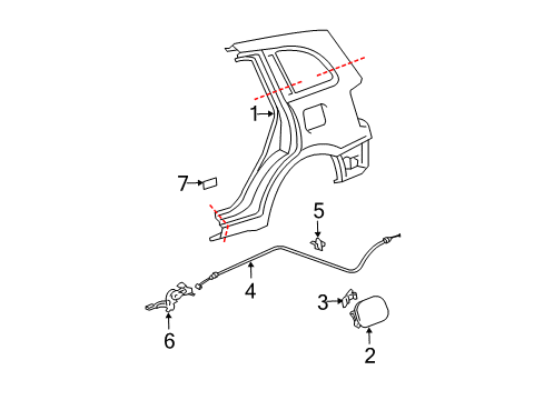 2005 Toyota RAV4 Fuel Door Diagram