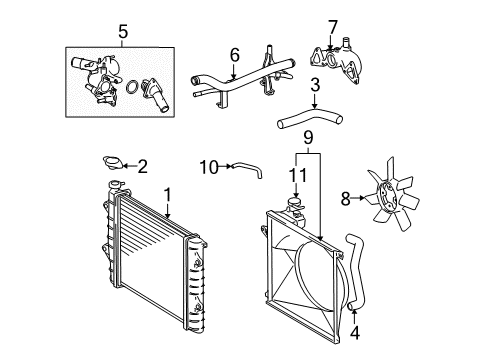 2015 Toyota Tacoma Radiator & Components, Cooling Fan Diagram 2 - Thumbnail