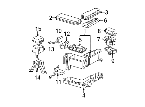 2004 Toyota Tundra Block, Engine Room Junction Diagram for 82721-0C010