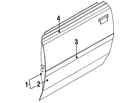 1991 Toyota MR2 Panel Sub-Assy, Front Door, LH Diagram for 67002-17071