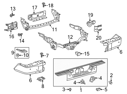 2019 Toyota Tundra Rear Bumper Diagram 1 - Thumbnail