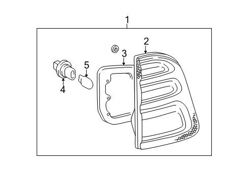 2004 Toyota Land Cruiser Lens And Body, Rear Lamp, RH Diagram for 81581-60020