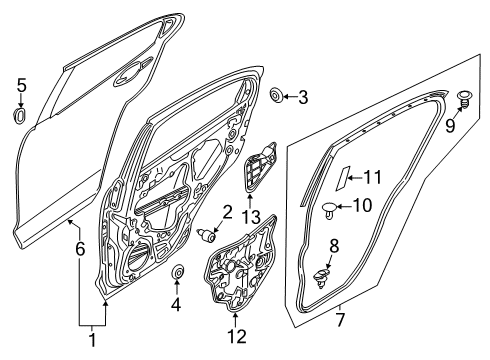 2020 Toyota Yaris Door & Components Diagram