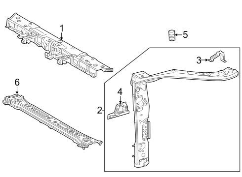 2024 Toyota Grand Highlander Radiator Support Diagram