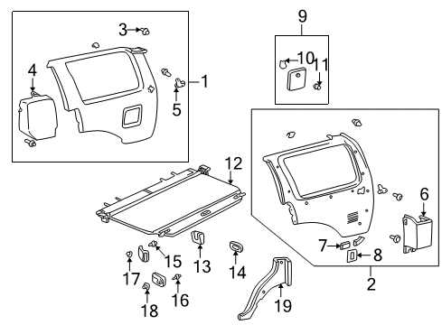 1997 Toyota 4Runner Cover, Deck Side Trim, LH Diagram for 64715-35100-E0