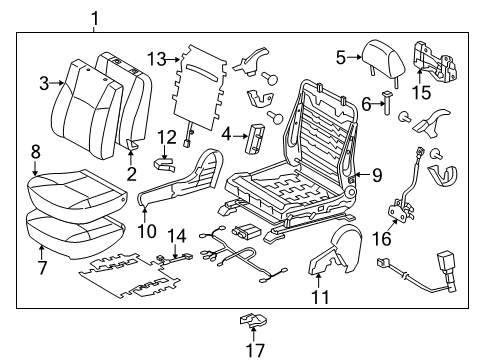 2013 Toyota Tacoma Front Seat Back Cover, Right(For Separate Type) Diagram for 71073-04550-B4