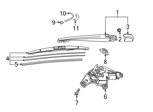 2019 Toyota Corolla Lift Gate - Wiper & Washer Components Diagram