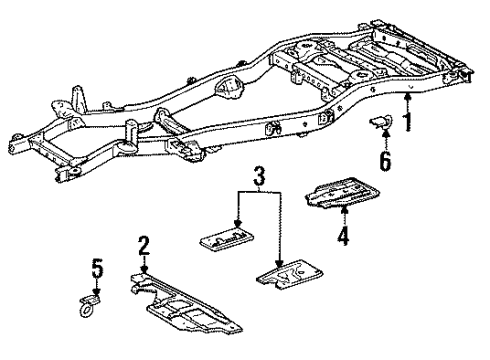 1991 Toyota Land Cruiser Frame & Components Diagram