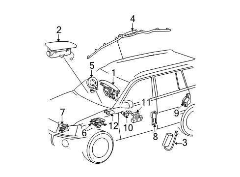 2007 Toyota Highlander Sensor, Air Bag, Rear LH Diagram for 89834-48020