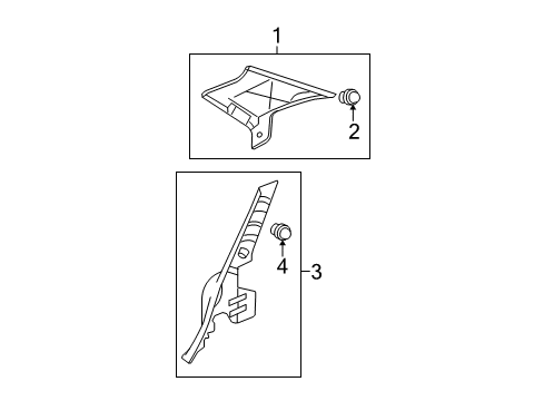 2009 Toyota Yaris Interior Trim - Quarter Panels Diagram 3 - Thumbnail