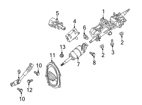 2014 Toyota Land Cruiser Actuator Assy, Steering Lock Diagram for 45020-30A60