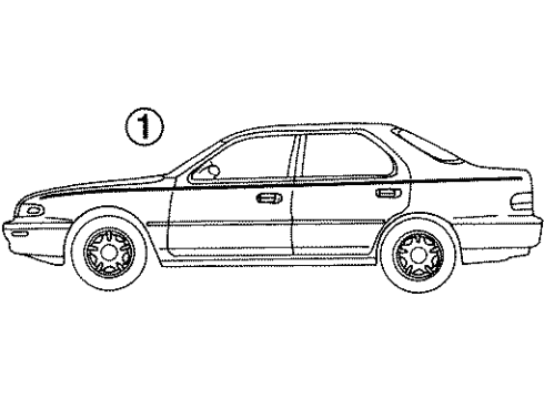 1996 Toyota Camry Accent Stripe,GLDMET Diagram for 00211-S2003