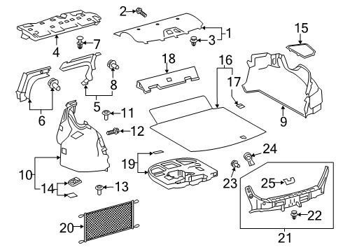 2020 Toyota Avalon Board, Room PARTITIO Diagram for 64272-06050-C0