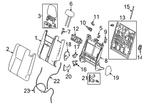 2020 Toyota Highlander Cover, NO.2 Seat HIN Diagram for 79273-0E190-C0