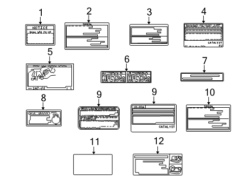 2003 Toyota Camry Information Labels Diagram