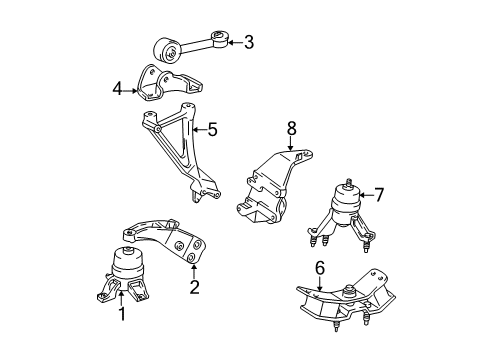 2001 Toyota Solara Engine & Trans Mounting Diagram 2 - Thumbnail