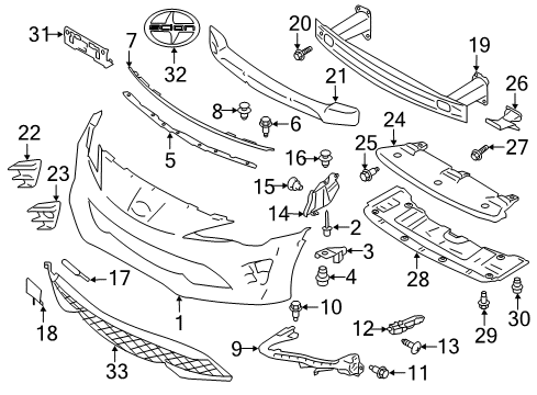 2017 Toyota 86 Upper Center Pillar Trim Bolt Diagram for SU003-01535