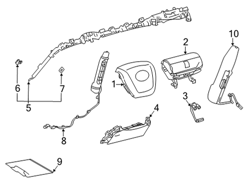 2022 Toyota Sienna Air Bag Assembly, Rr Sea Diagram for 73930-08010