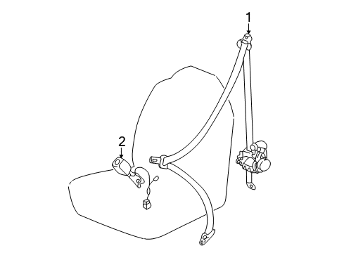 2005 Toyota MR2 Spyder Front Seat Belts Diagram