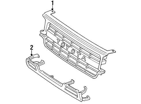 1991 Toyota Land Cruiser Grille & Components Diagram