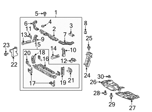 2005 Scion tC Reinforcement, Radiator Mounting, LH Diagram for 53269-63010