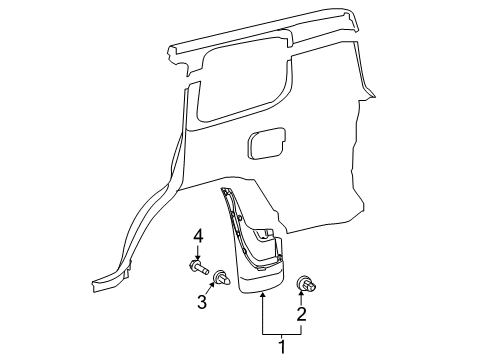 2020 Toyota Land Cruiser Exterior Trim - Quarter Panel Diagram