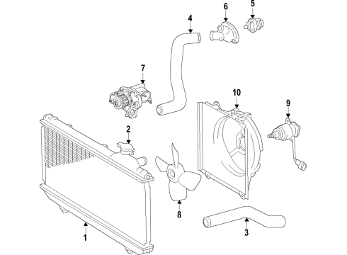 2001 Toyota Solara Radiator & Components, Cooling Fan Diagram 4 - Thumbnail