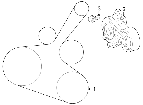 2024 Toyota Grand Highlander TENSIONER ASSY, V-RI Diagram for 16620-F0040