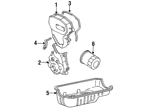 1997 Toyota Tercel Engine Parts, Mounts, Cylinder Head & Valves, Camshaft & Timing, Oil Pan, Oil Pump, Crankshaft & Bearings, Pistons, Rings & Bearings Diagram