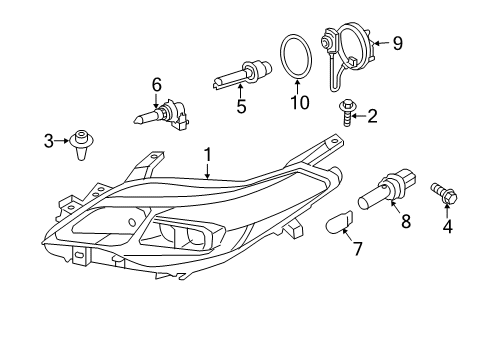 2017 Toyota Avalon Bulbs Diagram 2 - Thumbnail