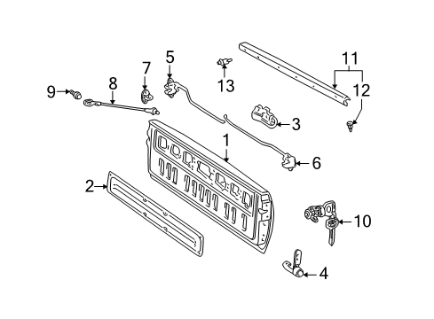 2003 Toyota Tundra Tail Gate, Body Diagram 2 - Thumbnail