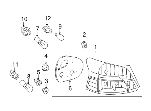 2007 Toyota Yaris Tail Lamp Assembly Guide, Upper Diagram for 76817-0E010