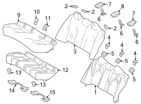 2024 Toyota Camry Hanger, Rear Seat Cushion Diagram for 64225-06010