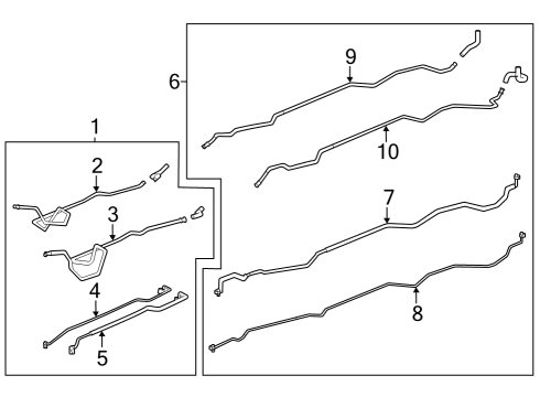 2024 Toyota Grand Highlander Front A/C Line Diagram for 88710-0EB60